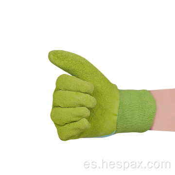 Hespax 13Gauge 3/4 Cruy de látex Guantes de jardinería para niños